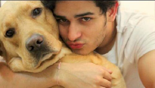 Priyank Sharma with his dog