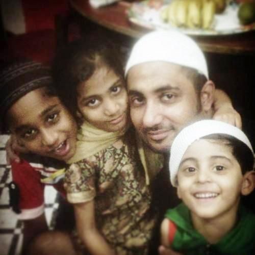 Zubair Khan with his children