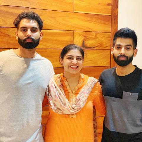 Parmish Verma with his sister and brother