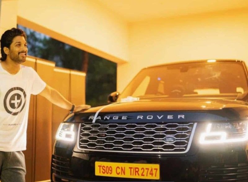 Allu Arjun with his Range Rover Vogue car