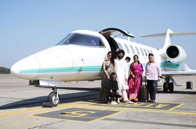 Allu Arjun with his private jet