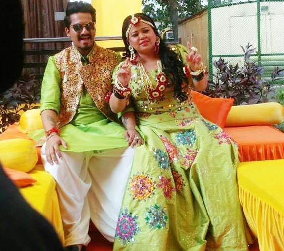 Haarsh Limbachiyaa with Bharti Singh at their Mehndi Ceremony