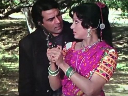 Hema Malini with Dharmendra in Sholay