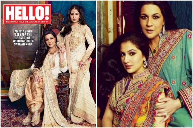 Sara Ali Khan on the cover page of Hello! magazine along with her mother
