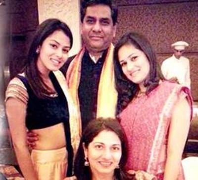 Mira Rajput (left) with her family