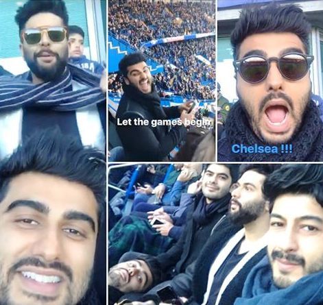 Arjun Kapoor watching Chelsea match