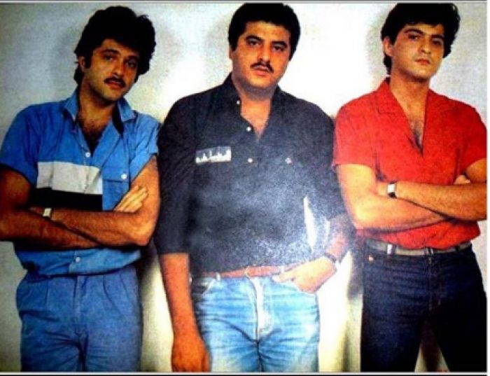 Boney Kapoor with Anil Kapoor and Sanjay Kapoor in younger days 