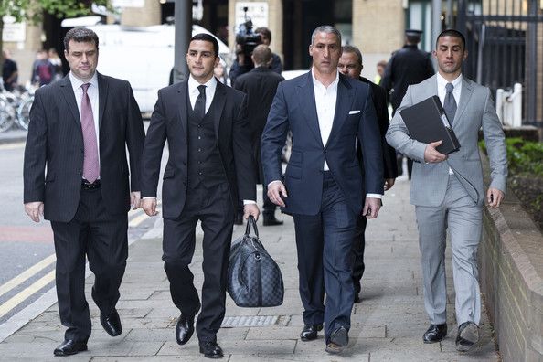 George Panayiotou with his brothe, father and friend after the controversy (2)
