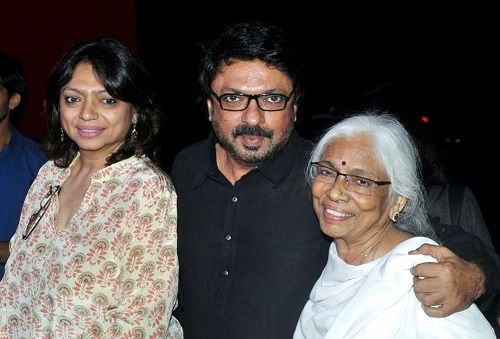 Sanjay Leela Bhansali with his mother and sister