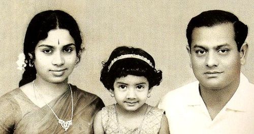 Sridevi (Childhood) with her parents