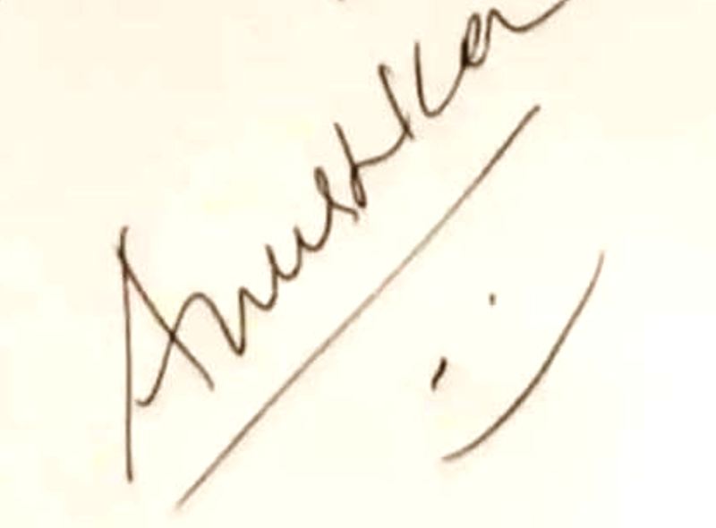 Anushka Shetty's autograph