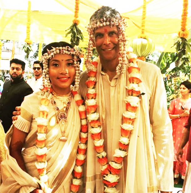 Milind Soman and Ankita Konwar marriage pic