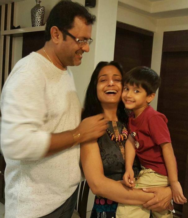 Sanjeev Seth With His Second Wife And Child
