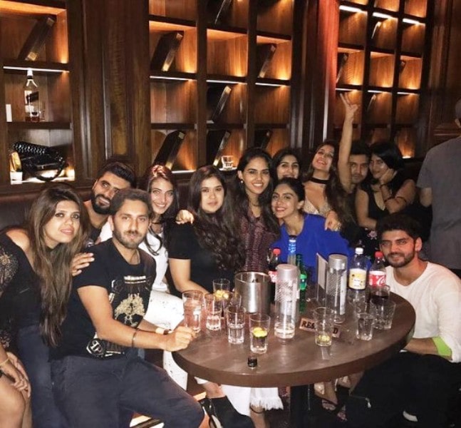 Zaheer Iqbal enjoying drinks with his friends at a party
