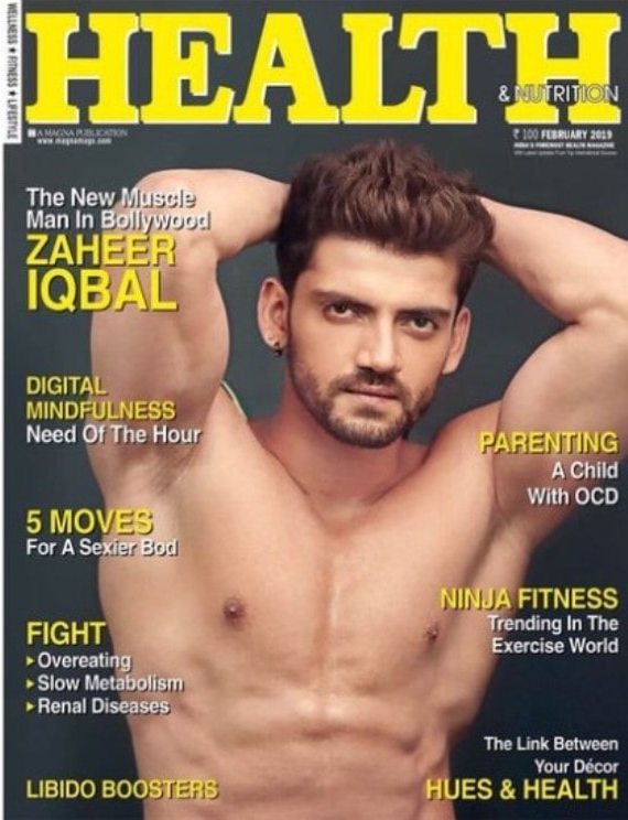 Zaheer Iqbal on the cover of Health & Nutrition magazine