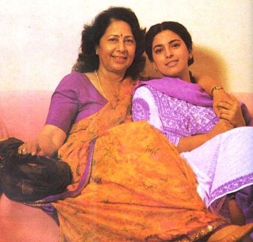 Juhi Chawla with her mother Mona Chawla