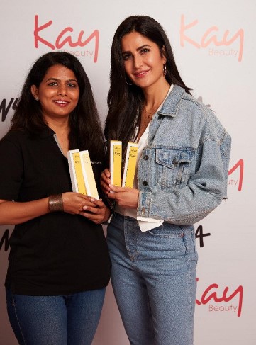 Katrina Kaif while promoting her beauty products for a social cause
