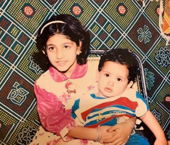 Kubbra Sait's childhood photo with her brother