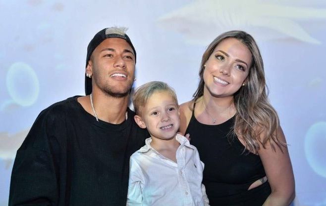 Neymar with Carolina Dantes and their son David Lucca 