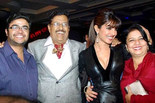 Priyanka Chopra with her parents and brother Siddharth Chopra