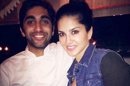 Sunny Leone with her brother Sundeep Vohra