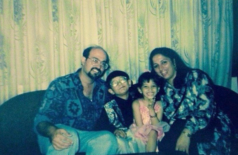 Tamannaah Bhatia with her family- Childhood Picture