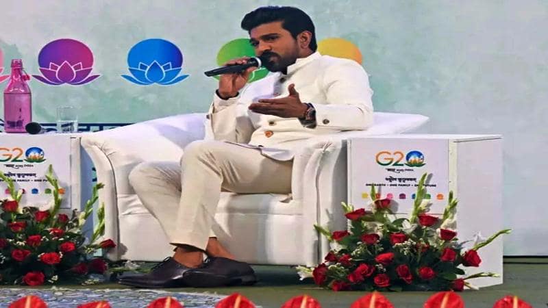 A photo of Ram Charan taken at the G20 Summit in Kashmir