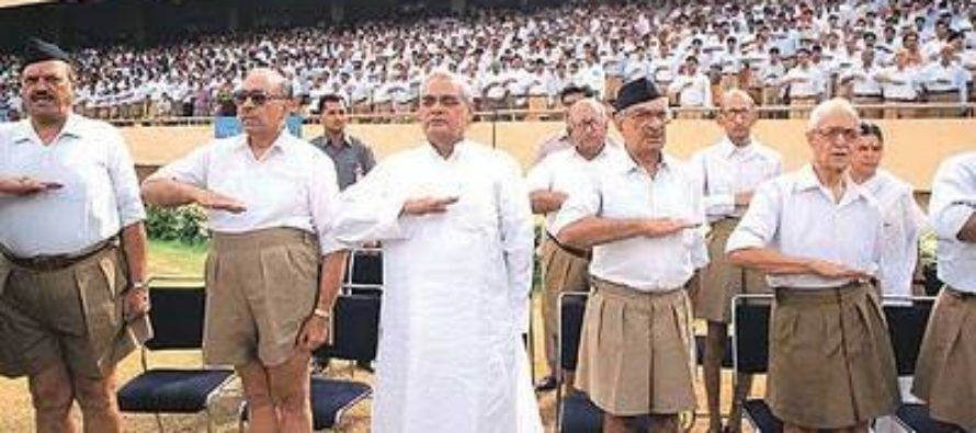 Atal Bihari Vajpayee taking oath in RSS