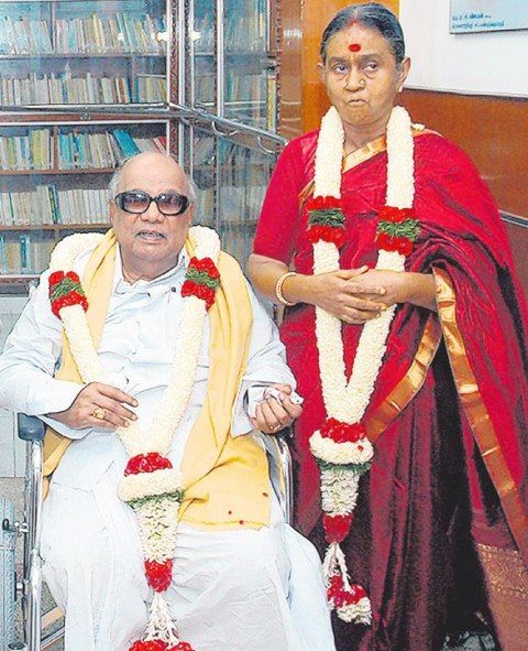 Dayalu Ammal With Her Husband, M. Karunanidhi