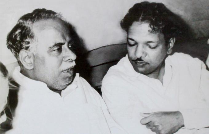 Karunanidhi with Annadurai