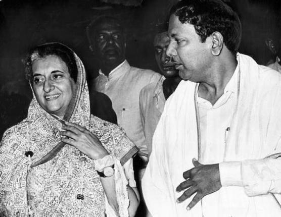 Karunanidhi with Indira Gandhi