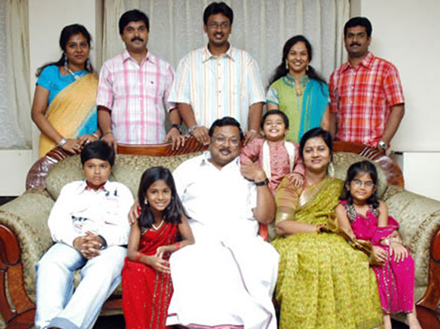 M. K. Alagiri with his whole family
