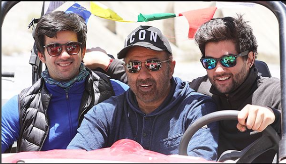 Rajveer Deol with his father and brother