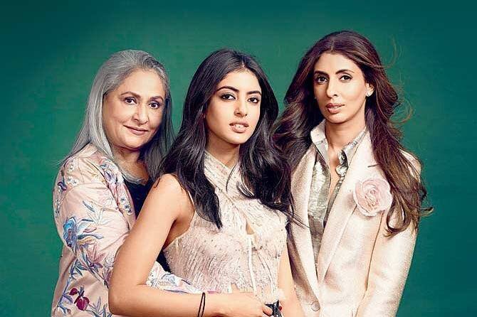 Shweta Bachchan Nanda (right) with her mother (left) and daughter (centre)