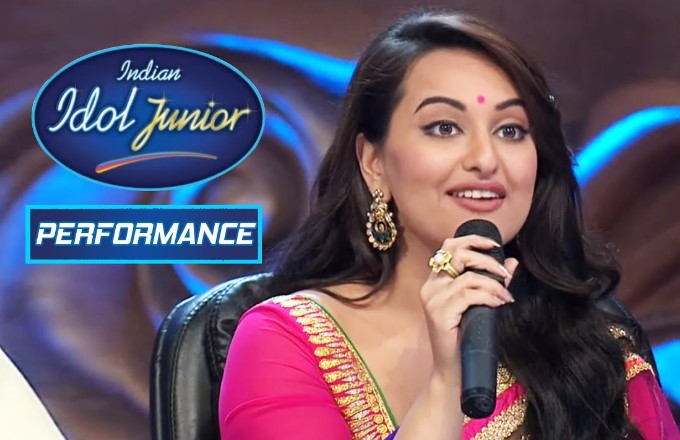 Sonakshi Sinha on the sets of Indian Idol Junior