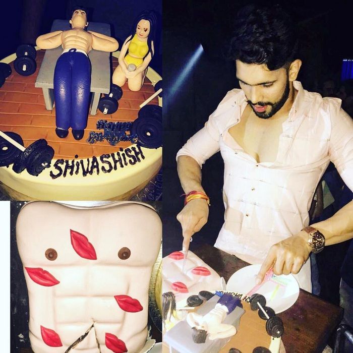 Shivashish Mishra cutting his birthday cake