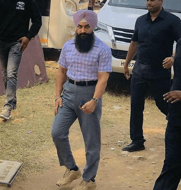 Aamir Khan during the filming of Laal Singh Chaddha