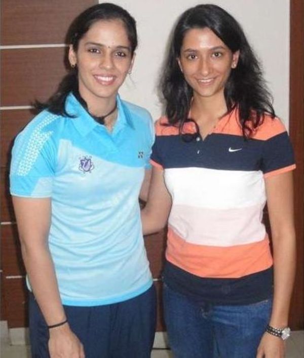 Anisha Padukone with Saina Nehwal