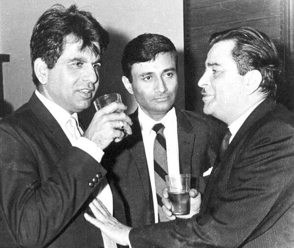 Dilip Kumar with Dev Anand and Raj Kapoor