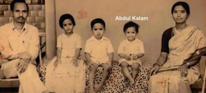 Kalam as a child with his siblings and parents