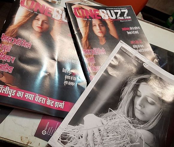 Kate Sharma on Cine Buzz magazine coverpage