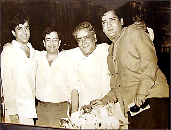 Prithviraj Kapoor (Second from the right) with his three sons