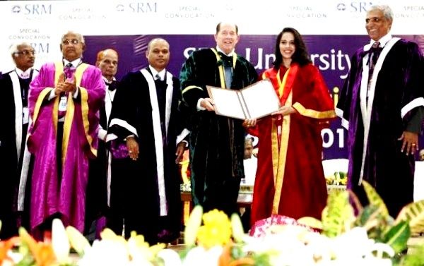 Saina Nehwal received an honorary doctorate degree in literature by SRM University