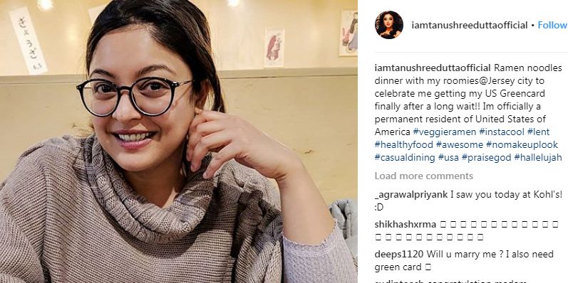 Tanushree Dutta's Instagram Post related to her US Citizenship