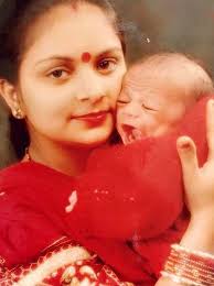 Vibhor (as an infant) and his mother