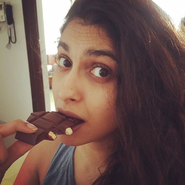 Anusha Mani having chocolate