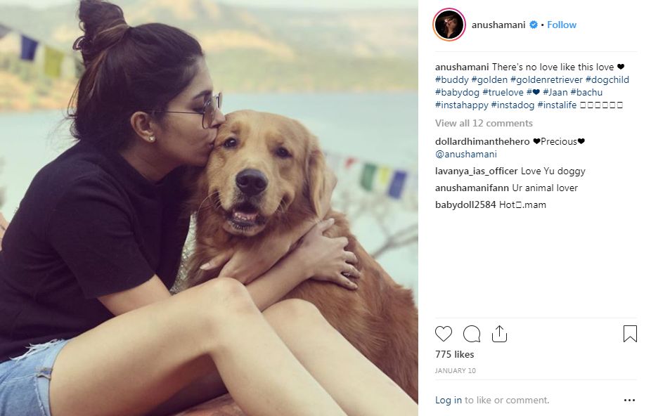 Anusha Mani with her dog