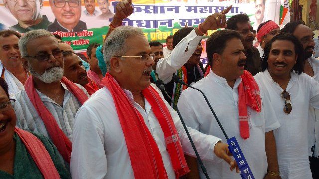 Bhupesh Baghel addressing the public for the 2018 Assembly Election