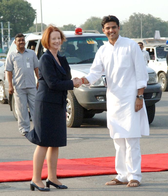 Sachin Pilot with former Prime Minister of Australia, Mrs. Julia Gillard