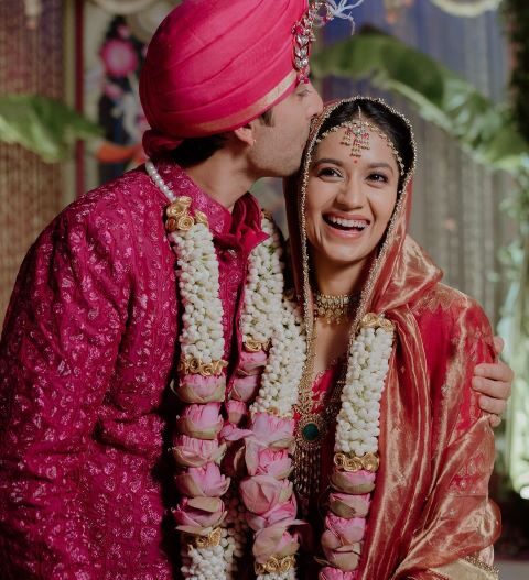 A photo of Vini and Himansh taken when they were getting married